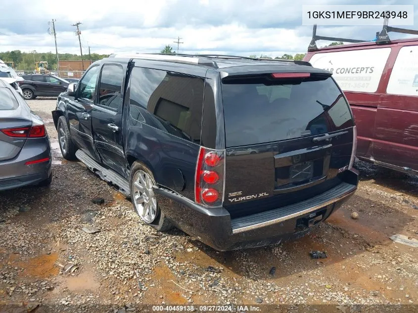 2011 GMC Yukon Xl 1500 Denali VIN: 1GKS1MEF9BR243948 Lot: 40459138