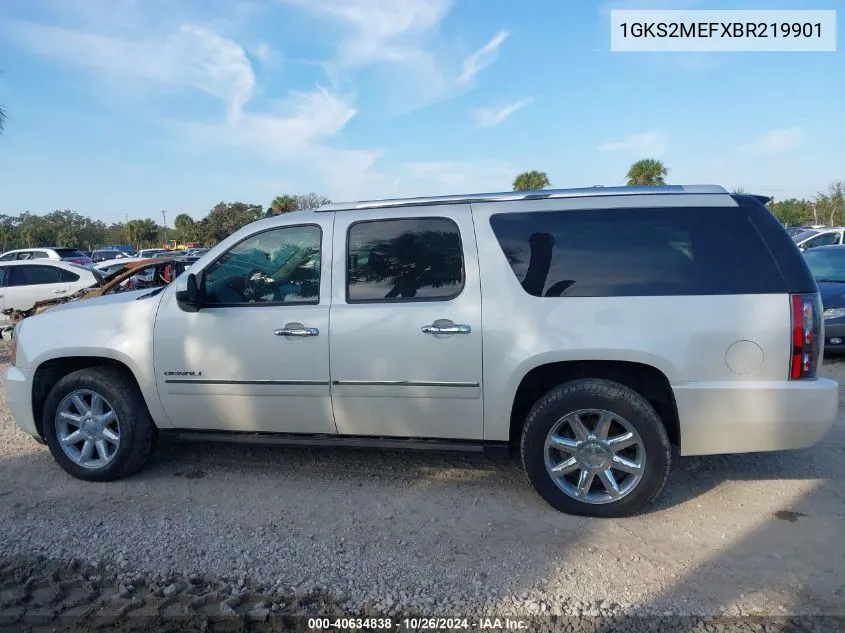 2011 GMC Yukon Xl 1500 Denali VIN: 1GKS2MEFXBR219901 Lot: 40634838