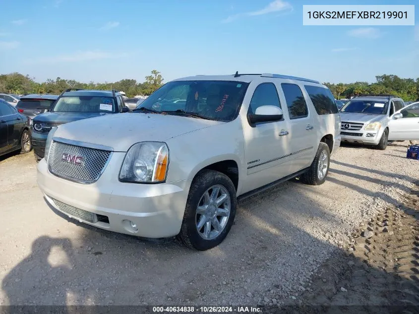 2011 GMC Yukon Xl 1500 Denali VIN: 1GKS2MEFXBR219901 Lot: 40634838