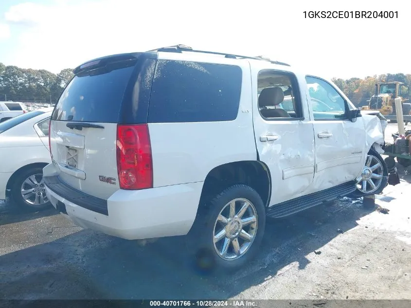 2011 GMC Yukon Slt VIN: 1GKS2CE01BR204001 Lot: 40701766