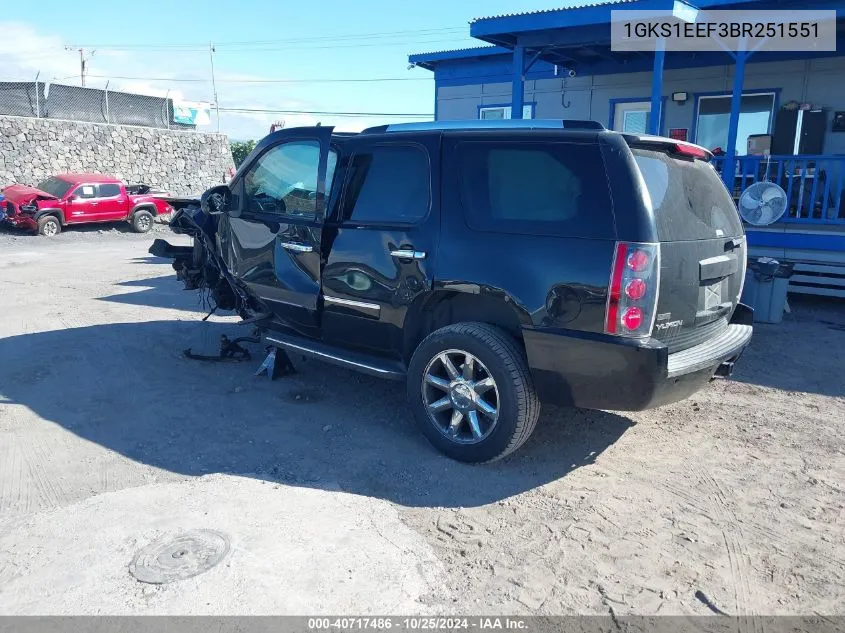 2011 GMC Yukon Denali VIN: 1GKS1EEF3BR251551 Lot: 40717486