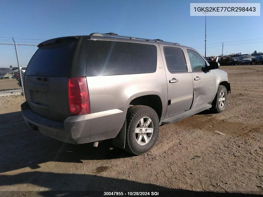 2012 GMC Yukon Xl K1500 Slt VIN: 1GKS2KE77CR298443 Lot: 30047955