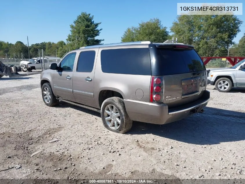 2012 GMC Yukon Xl 1500 Denali VIN: 1GKS1MEF4CR313731 Lot: 40087981