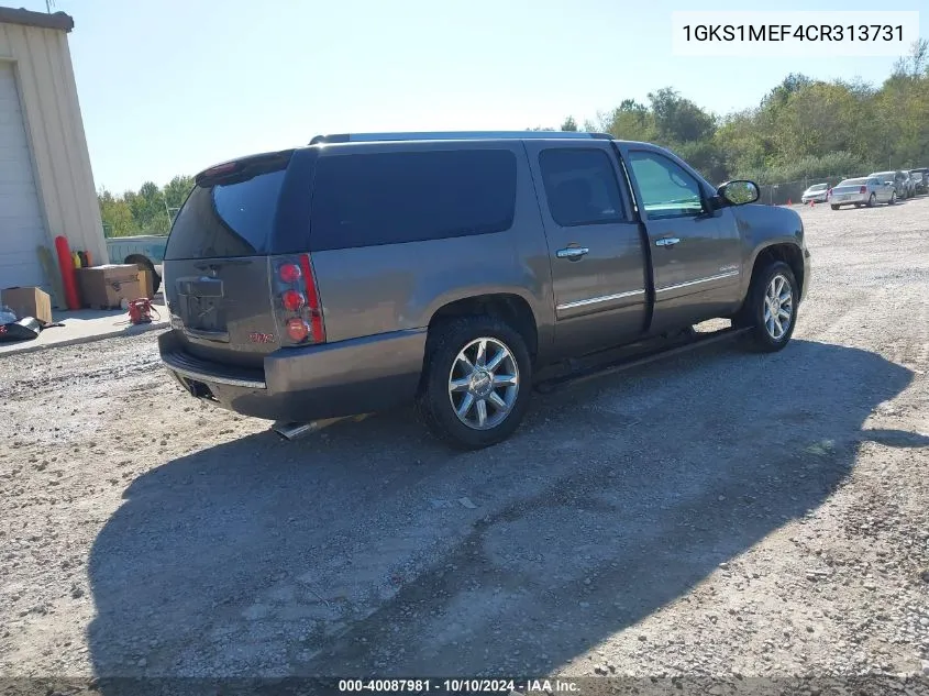 2012 GMC Yukon Xl 1500 Denali VIN: 1GKS1MEF4CR313731 Lot: 40087981