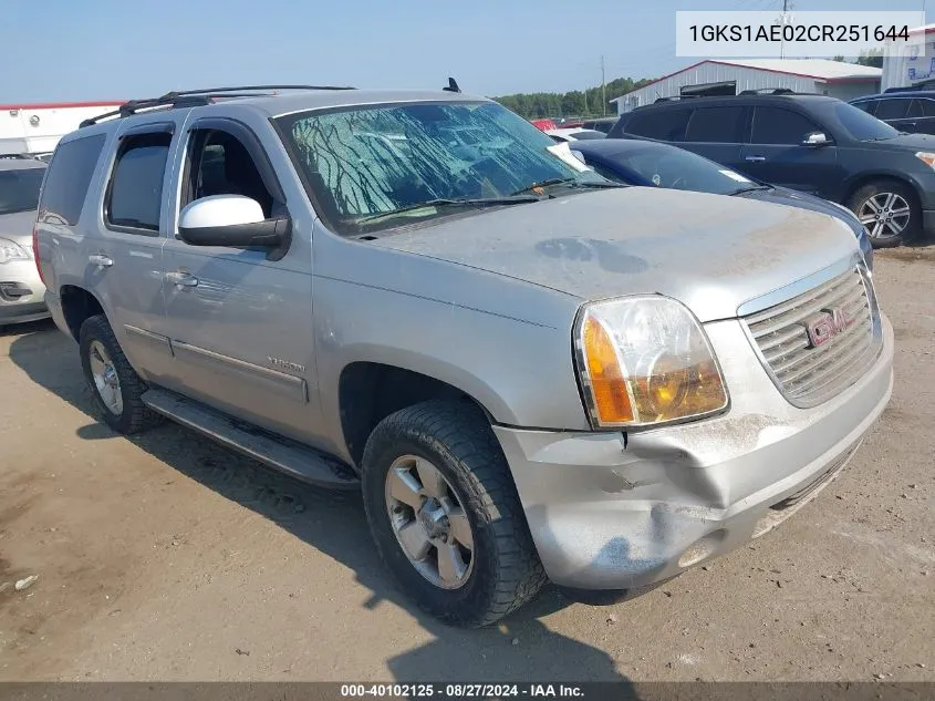 2012 GMC Yukon Sle VIN: 1GKS1AE02CR251644 Lot: 40102125