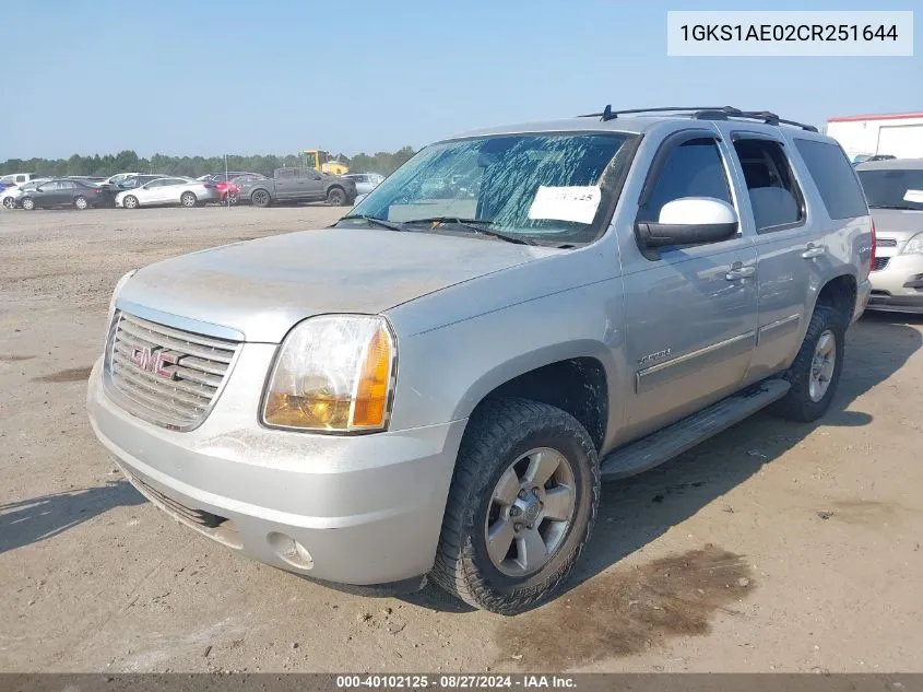 2012 GMC Yukon Sle VIN: 1GKS1AE02CR251644 Lot: 40102125