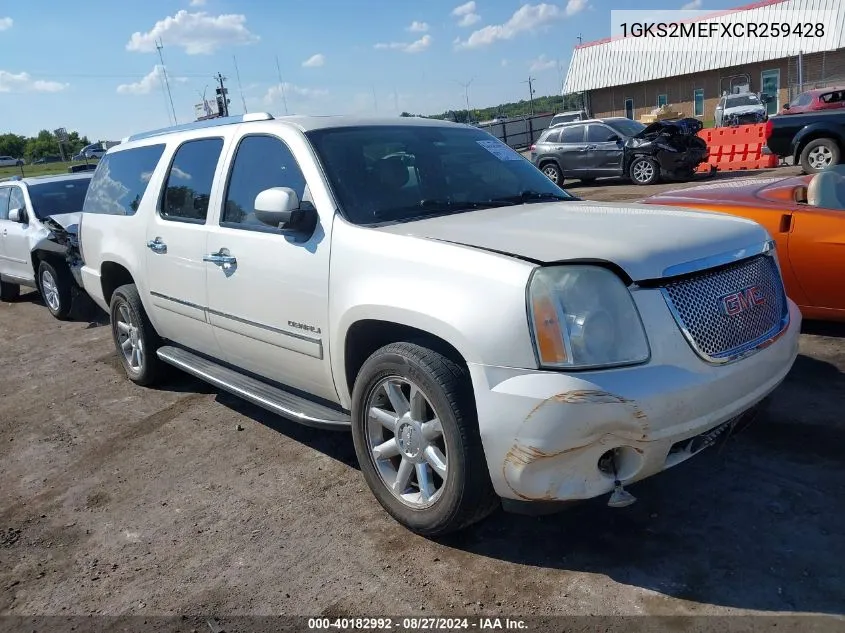 2012 GMC Yukon Xl 1500 Denali VIN: 1GKS2MEFXCR259428 Lot: 40182992