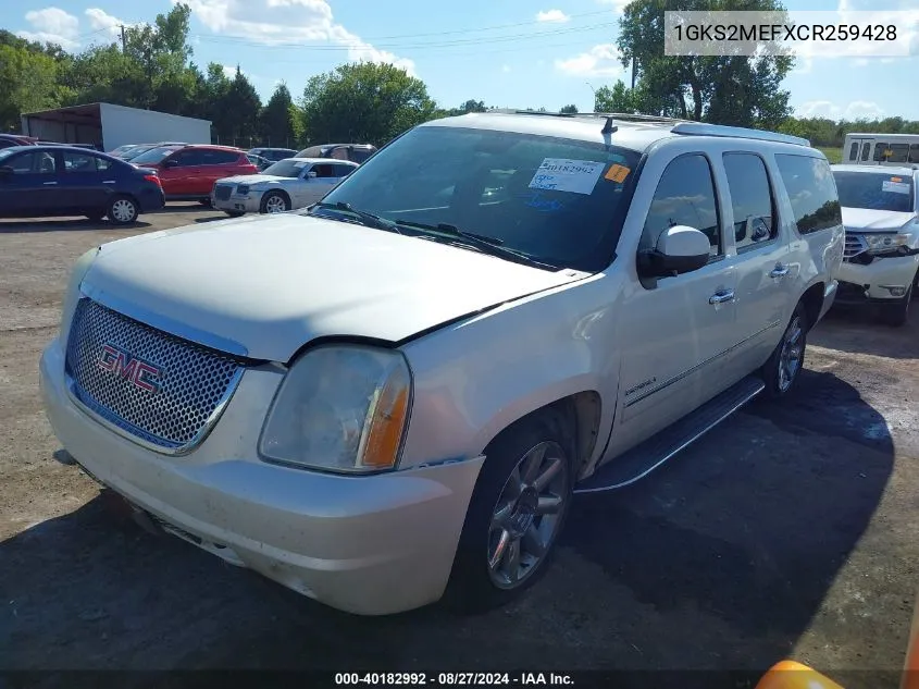 2012 GMC Yukon Xl 1500 Denali VIN: 1GKS2MEFXCR259428 Lot: 40182992