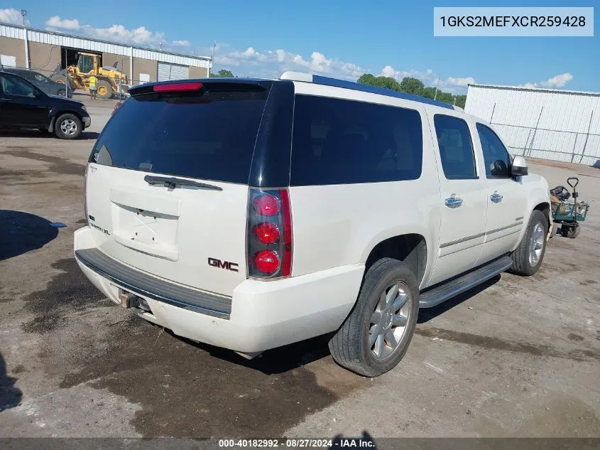 2012 GMC Yukon Xl 1500 Denali VIN: 1GKS2MEFXCR259428 Lot: 40182992