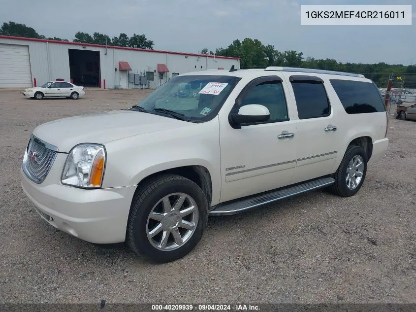 1GKS2MEF4CR216011 2012 GMC Yukon Xl 1500 Denali