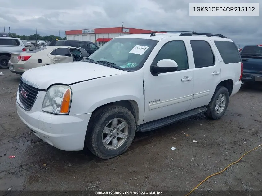 2012 GMC Yukon Slt VIN: 1GKS1CE04CR215112 Lot: 40326002