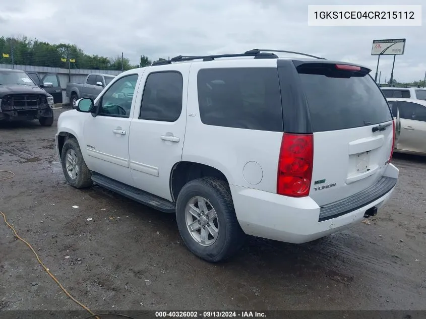 2012 GMC Yukon Slt VIN: 1GKS1CE04CR215112 Lot: 40326002