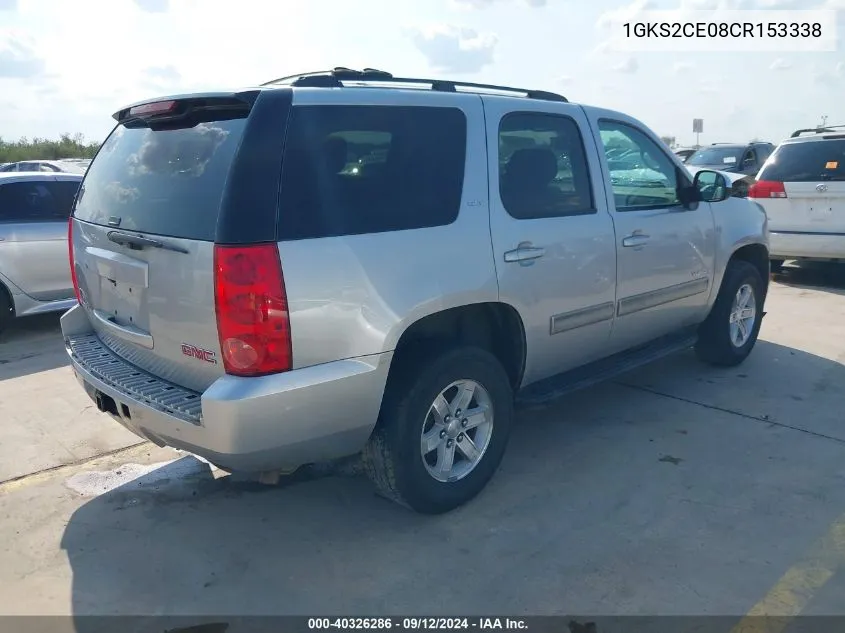 2012 GMC Yukon Slt VIN: 1GKS2CE08CR153338 Lot: 40326286