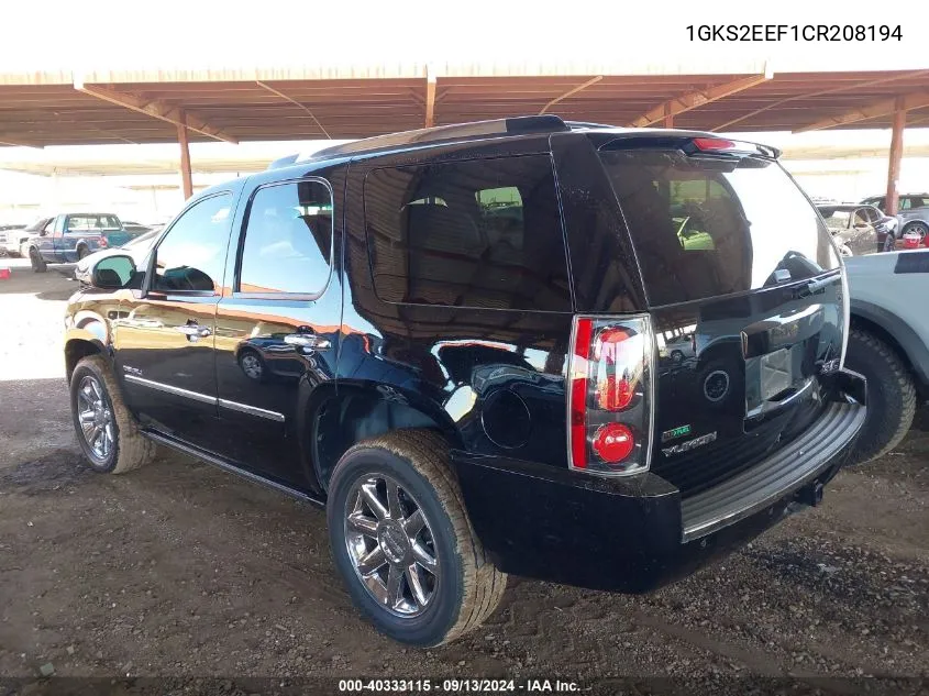 1GKS2EEF1CR208194 2012 GMC Yukon Denali