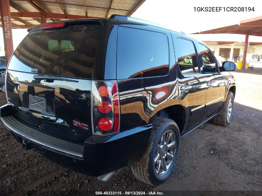 1GKS2EEF1CR208194 2012 GMC Yukon Denali