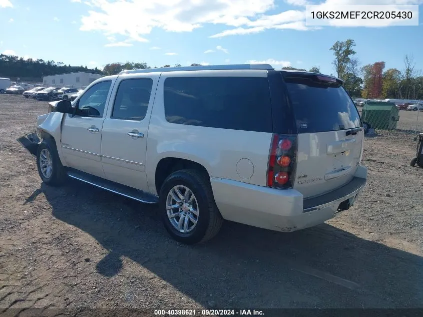 2012 GMC Yukon Xl 1500 Denali VIN: 1GKS2MEF2CR205430 Lot: 40398621