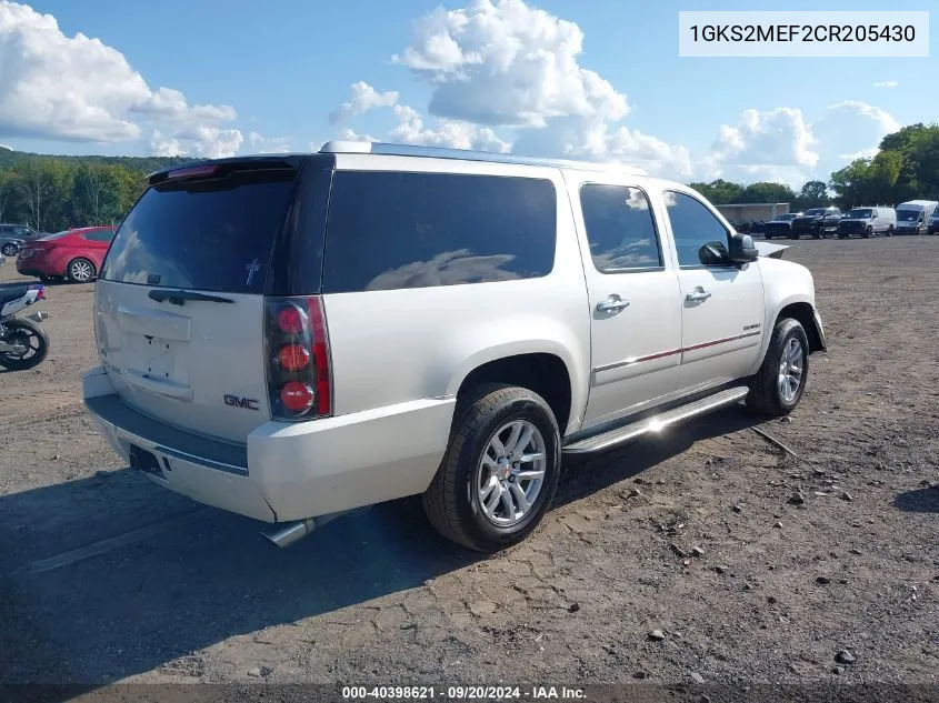 2012 GMC Yukon Xl 1500 Denali VIN: 1GKS2MEF2CR205430 Lot: 40398621