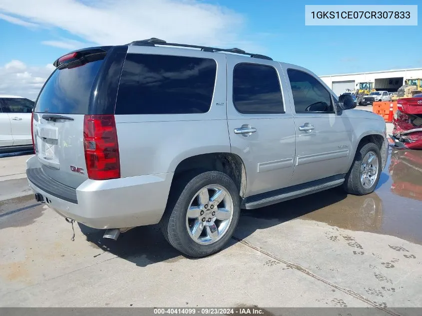 2012 GMC Yukon Slt VIN: 1GKS1CE07CR307833 Lot: 40414099