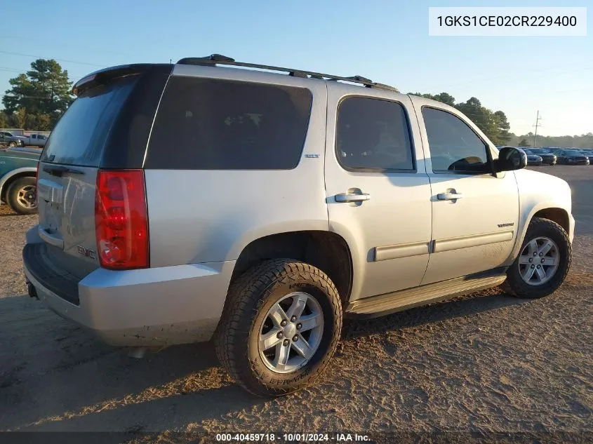 2012 GMC Yukon Slt VIN: 1GKS1CE02CR229400 Lot: 40459718