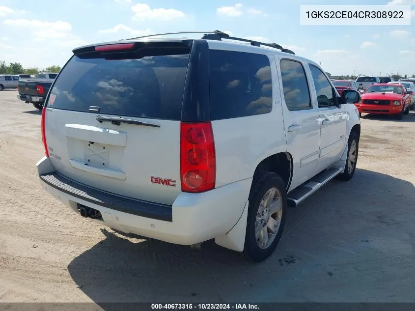 2012 GMC Yukon Slt VIN: 1GKS2CE04CR308922 Lot: 40673315