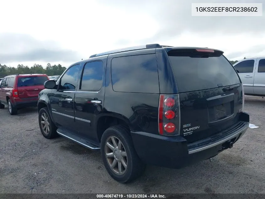 1GKS2EEF8CR238602 2012 GMC Yukon Denali