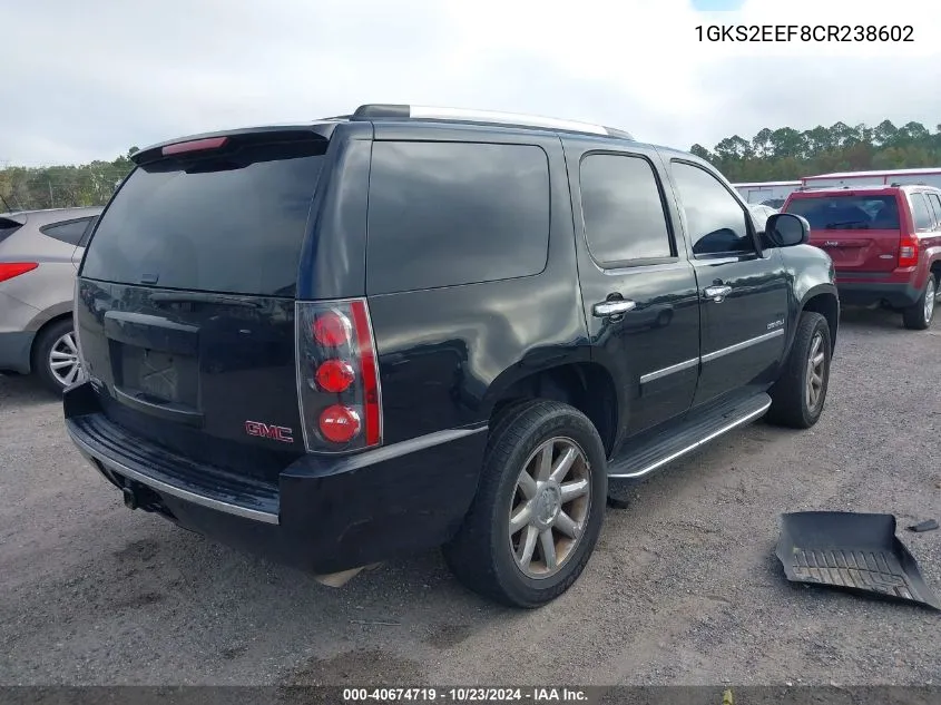 2012 GMC Yukon Denali VIN: 1GKS2EEF8CR238602 Lot: 40674719