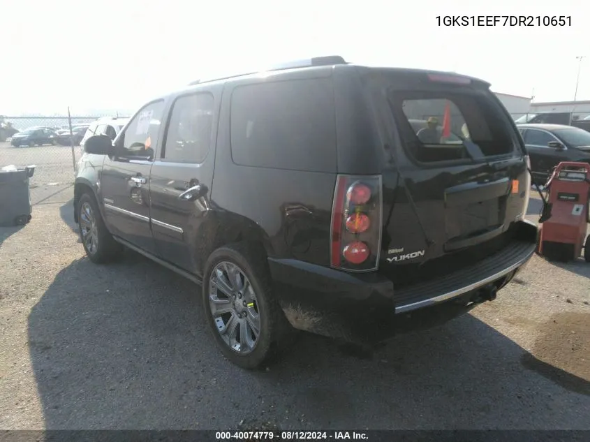 2013 GMC Yukon Denali VIN: 1GKS1EEF7DR210651 Lot: 40074779