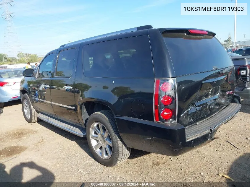 2013 GMC Yukon Xl 1500 Denali VIN: 1GKS1MEF8DR119303 Lot: 40300087