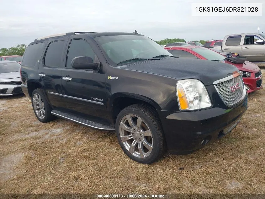 2013 GMC Yukon Denali Hybrid VIN: 1GKS1GEJ6DR321028 Lot: 40508173