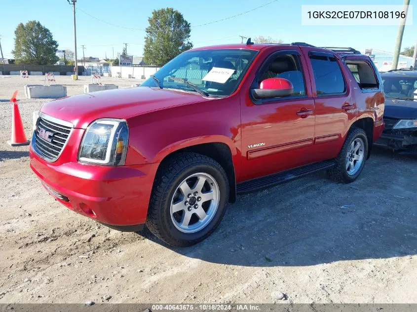 2013 GMC Yukon Slt VIN: 1GKS2CE07DR108196 Lot: 40643675