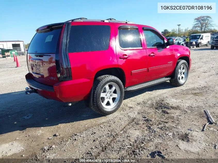 2013 GMC Yukon Slt VIN: 1GKS2CE07DR108196 Lot: 40643675