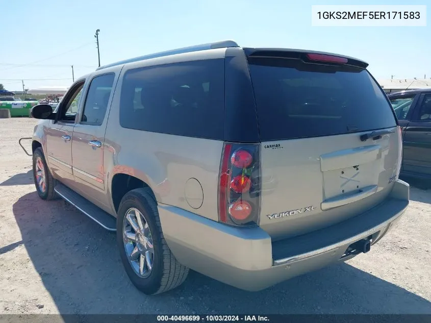 2014 GMC Yukon Xl 1500 Denali VIN: 1GKS2MEF5ER171583 Lot: 40496699