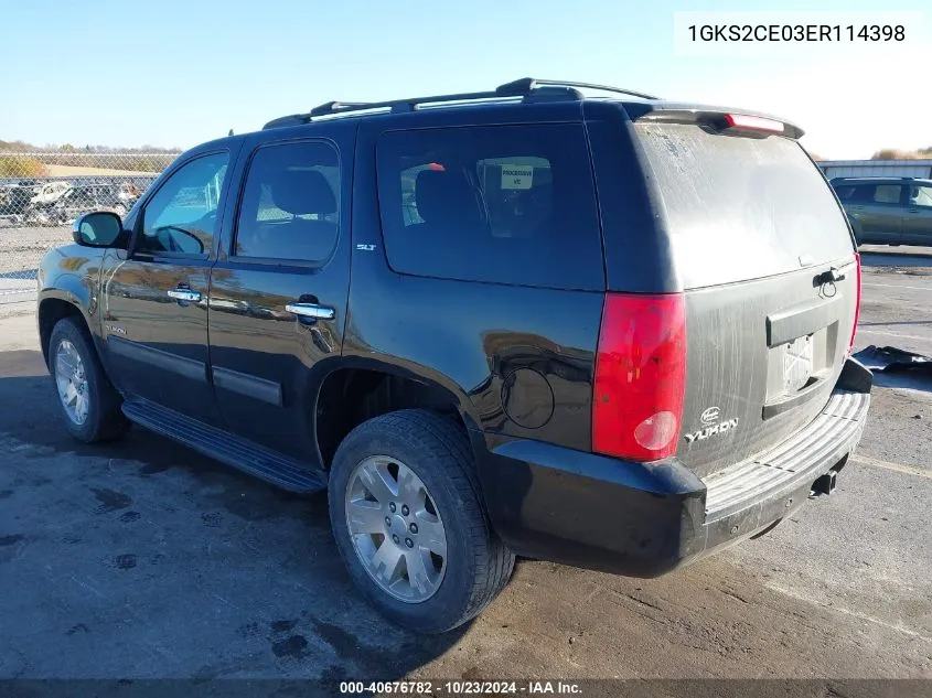 2014 GMC Yukon Slt VIN: 1GKS2CE03ER114398 Lot: 40676782