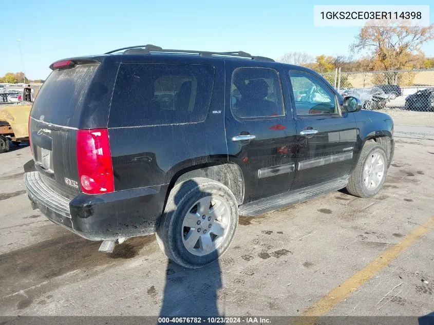 2014 GMC Yukon Slt VIN: 1GKS2CE03ER114398 Lot: 40676782