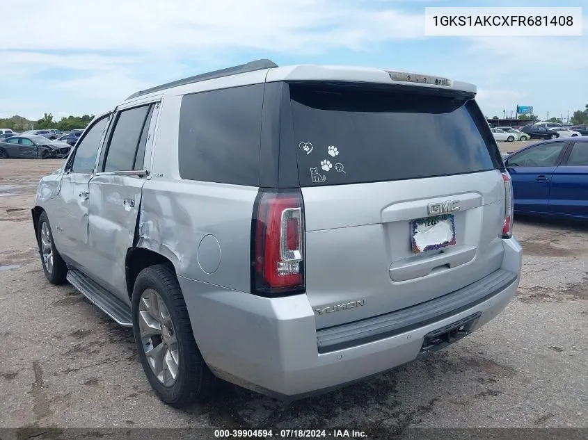 2015 GMC Yukon Sle VIN: 1GKS1AKCXFR681408 Lot: 39904594