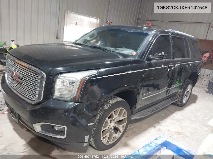 2015 GMC Yukon Denali VIN: 1GKS2CKJXFR142648 Lot: 40748752