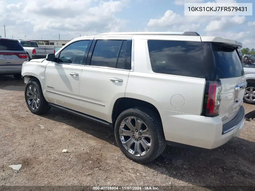 2015 GMC Yukon Denali VIN: 1GKS1CKJ7FR579431 Lot: 40788804