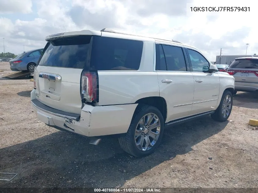 2015 GMC Yukon Denali VIN: 1GKS1CKJ7FR579431 Lot: 40788804