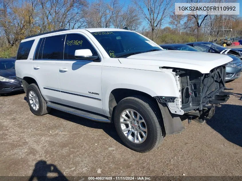 2015 GMC Yukon Sle VIN: 1GKS2AKC0FR110992 Lot: 40831609