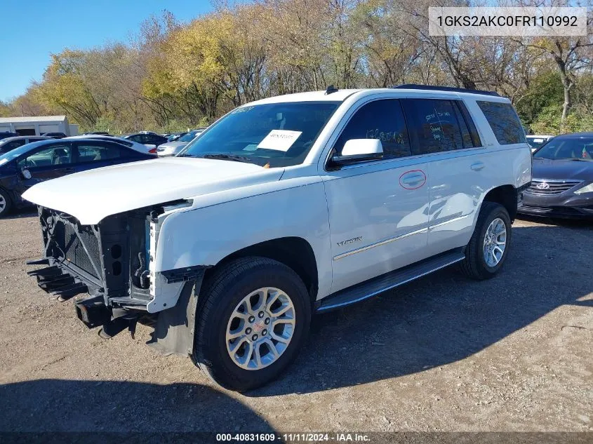 2015 GMC Yukon Sle VIN: 1GKS2AKC0FR110992 Lot: 40831609