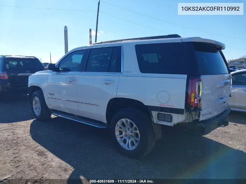 2015 GMC Yukon Sle VIN: 1GKS2AKC0FR110992 Lot: 40831609