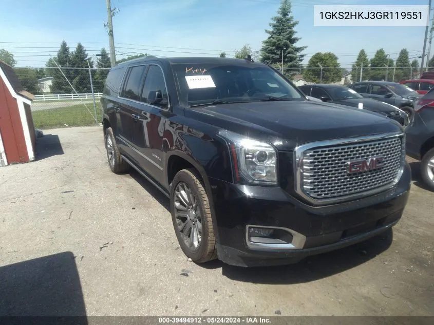 1GKS2HKJ3GR119551 2016 GMC Yukon Xl Denali