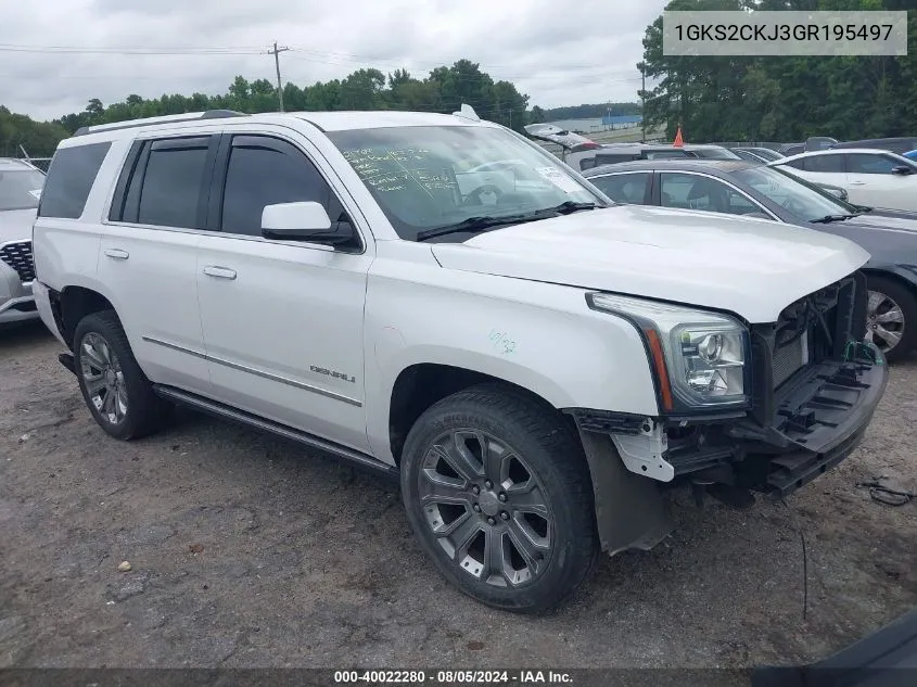 2016 GMC Yukon Denali VIN: 1GKS2CKJ3GR195497 Lot: 40022280