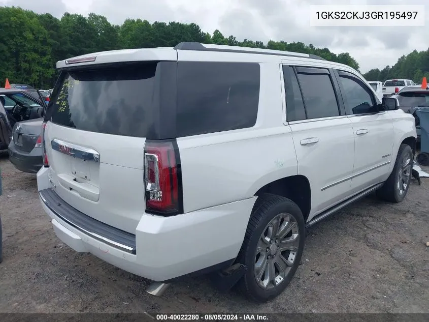 2016 GMC Yukon Denali VIN: 1GKS2CKJ3GR195497 Lot: 40022280