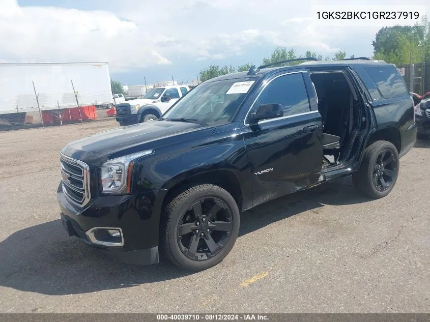 1GKS2BKC1GR237919 2016 GMC Yukon Slt