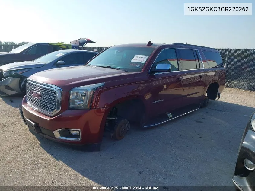 1GKS2GKC3GR220262 2016 GMC Yukon Xl Slt