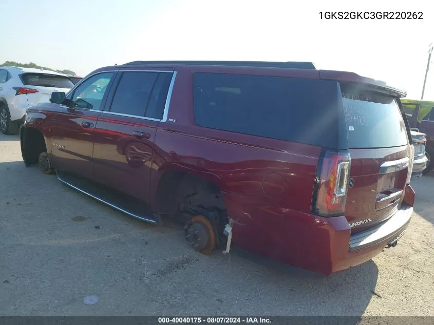 1GKS2GKC3GR220262 2016 GMC Yukon Xl Slt