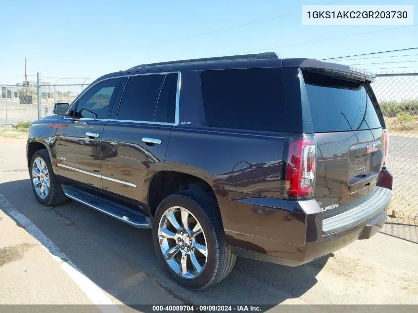 2016 GMC Yukon Sle VIN: 1GKS1AKC2GR203730 Lot: 40089704