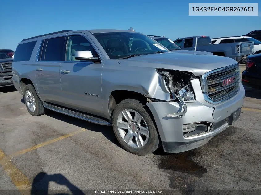 2016 GMC Yukon Xl Sle VIN: 1GKS2FKC4GR267651 Lot: 40111263