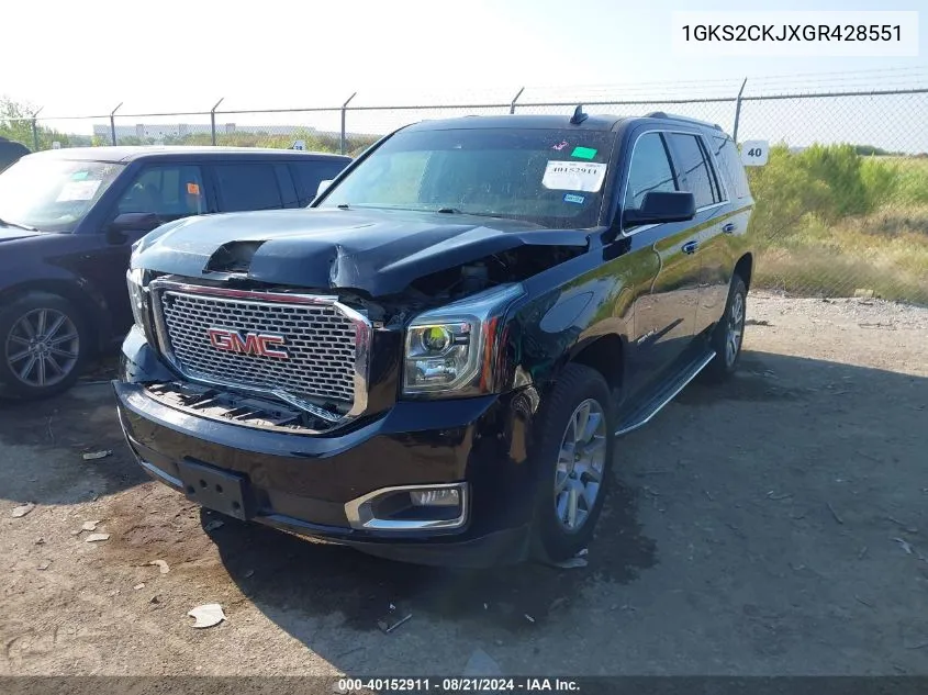 2016 GMC Yukon Denali VIN: 1GKS2CKJXGR428551 Lot: 40152911